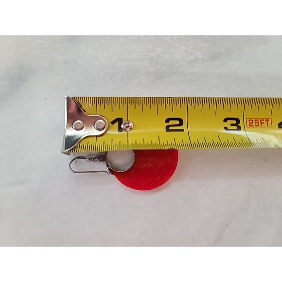 925 Sterling Silver Faux Stone Dangling Pierced Earrings Vintage - Picture 8 of 10